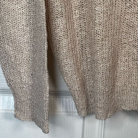 Moon & Madison Sz L Tan Twist Back Sweater Vneck - Picture 4 of 12